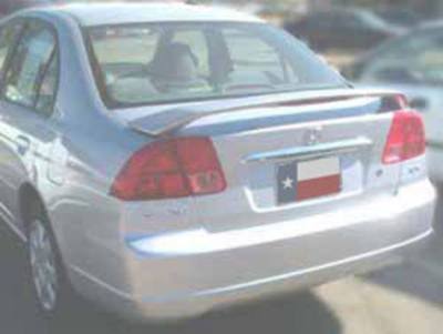 Spoiler For Honda Civic 4Dr 2001-2005 W/Light Wing Unpainted Primer New