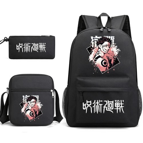 Zaino scuola Anime Jujutsu Kaisen borsa a tracolla astuccio portamatite set 3 pezzi - Foto 51 di 56