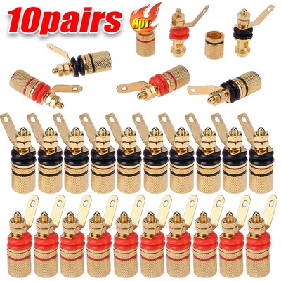 2-20pcs 24K Gold-plated alloy Plated Amplifier Speaker Binding Posts Terminal