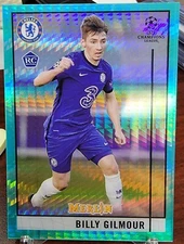 2020 Merlin Chrome UCL Aqua Prism Refractor Billy Gilmour Rookie RC Card Chelsea