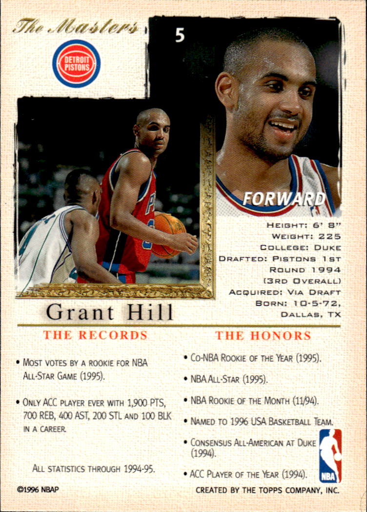 1995-96 Topps Gallery #5 Grant Hill | eBay
