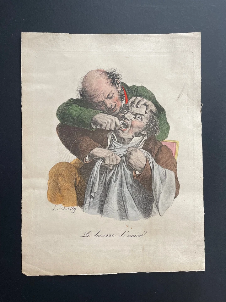Caricature dentiste Boilly original XIXème grande lithographie signée - Photo 4/4