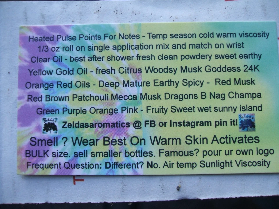 Zelda's AL POR MAYOR Perfume Puro Aceites Corporales Almizcle Egipcio Elige Fragancias 4oz  Foto 4 de 4