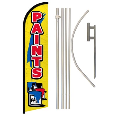 Paints Full Curve Windless Swooper Flag & Pole Kit House Paint