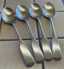 WMF CROMARGAN GERMANY PILGRIM SET OF 4 SATIN STAINLESS OVAL SOUP TABLESPOONS