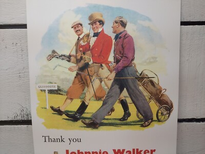 ジョニーウォーカー　ゴルフポスター Enlarged Advertising Poster Johnnie Walker Whiskey Golf Theamed