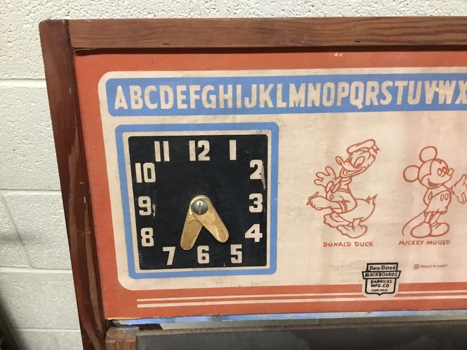 АНТИКВАРНАЯ ВИНТАЖНАЯ ДЕТСКАЯ ДЕРЕВЯННАЯ СКЛАДНАЯ МОЛЬБЕРТНАЯ ДОСКА DISNEY ПРИМИТИВ  - Изображение 2 из 4