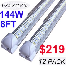 12Pack T8 8FT Led Shop Light Fixture 144W 8 Foot Garage 6500K LED Ceiling Lights