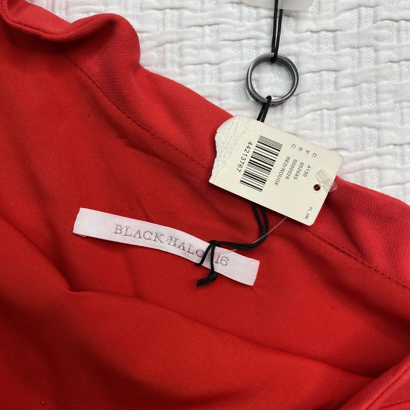 Abito donna Pravella nero Halo tg 16 monospalla rosso chiaro nuovo con etichetta San Valentino