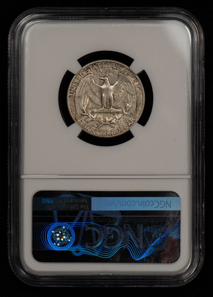 1943 DDO 25c Silver Washington Quarter - VP-004 Double Die - NGC XF 45 - X5824 - Image 3 of 4