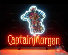 Captain Morgan Rum 24"x20" Neon Sign Lamp Light Hanging Nightlight Pub Beer EY 