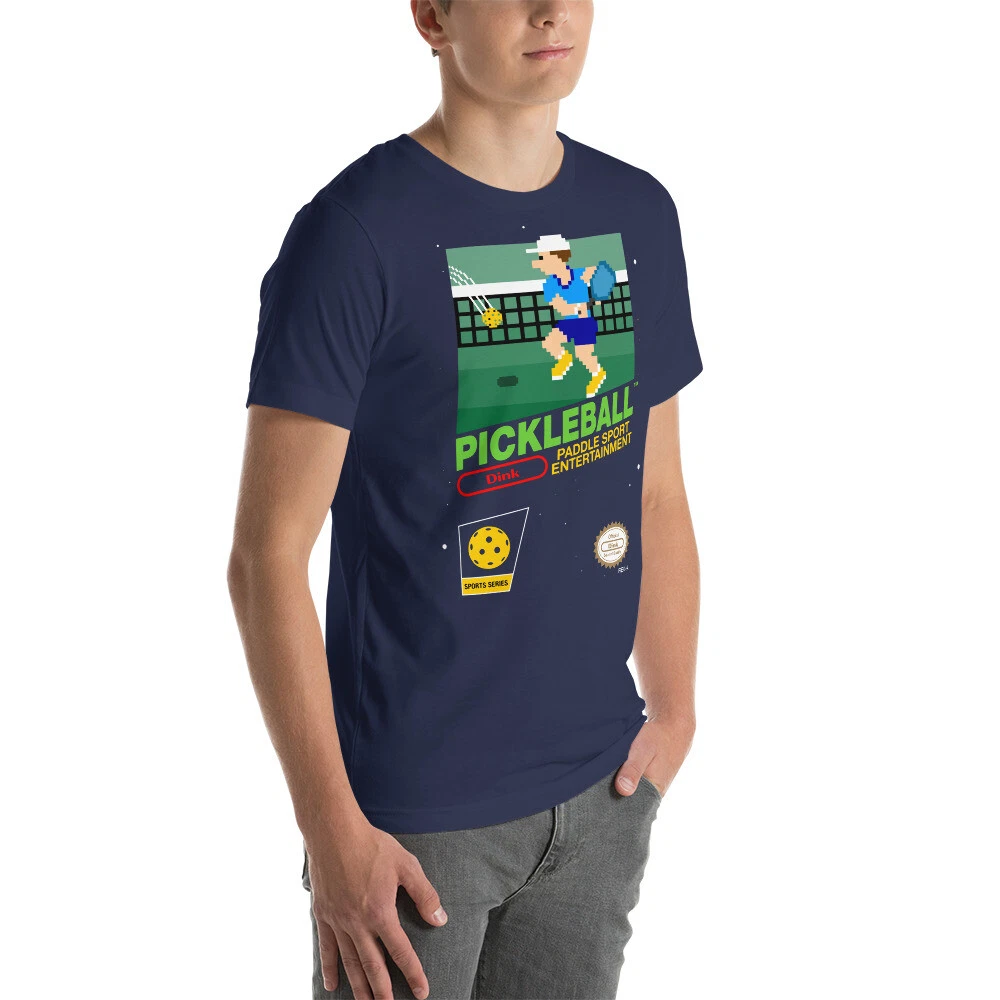 PICKLEBALL Pickle Ball Paddle Jersey Tee 8-bit Nintendo Pixel Art Unisex T-Shirt
