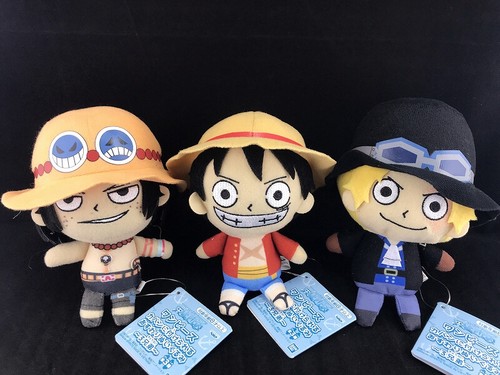 One Piece Stampede Osuwari Plush Doll Key Chain Set 3 Brothers Luffy Ace Sabo Ebay