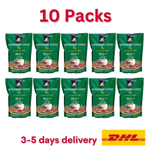 10x Wuttitham Healthy Instant Coffee 32 in 1 Herbs Mixed Weight Management Diet