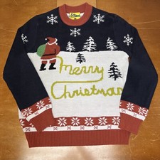 Tipsy Elves Sweater Mens XL Funny Christmas Santa Claus Yellow Snow Merry