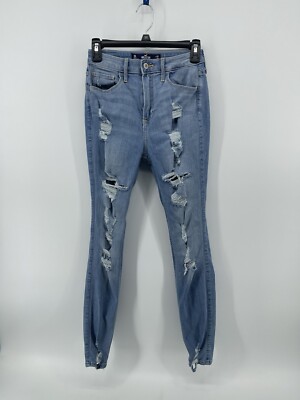 Hollister Curvy High Rise Super Skinny Jeans Womens Size 3 / 4 W26 L28 Blue