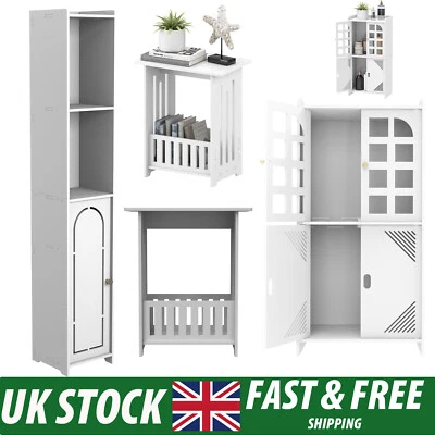 DAYPLUYS Free Standing Unit Bathroom Organiser Storage Cabinet Cupboard Waterproof White