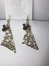 'Disney Parks Collection Rose Gold Mesh Mickey Earrings