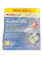CVS Nicotine Gum 4mg Coated Original Flavor   170 Pieces