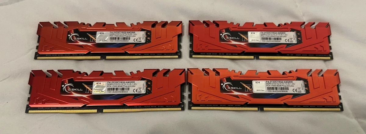 G. SKILL Computer PC4-17000 (DDR4-2133) Bus Speed RAM 4 Modules