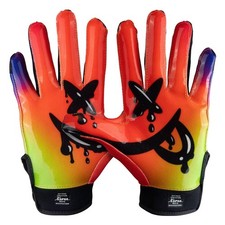 Game Day Receiver Gloves Youth - Drip Face S/M: Football Gear, Nylon Material