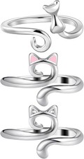 3PCS Crochet Ring for Finger Adjustable Crochet Tension Ring Metal Open Yarn