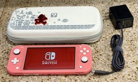 Coral/Pink Nintendo Switch Lite 32GB Console w/ Charger & Case