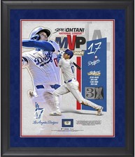 Shohei Ohtani Dodgers Framed 16x20 2024 MVP Award Collage w/GU Ball from Season