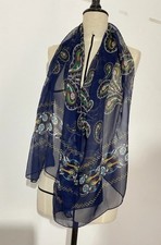 VINTAGE women s Silk Lightweight ScarfW A Paisley Design 61"/27" M.i.italy EX.C