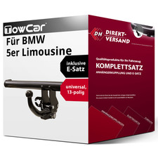 Für BMW 5er F10 (TowCar) Anhängerkupplung abnehmbar + E-Satz 13pol universell