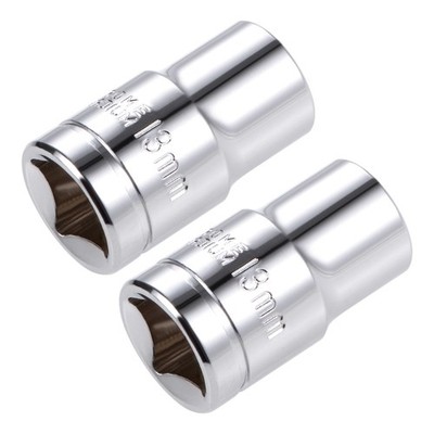 1/2-inch Drive E13 Universal Spline Socket Shallow 12 Point Cr-V Steel 2 Pcs