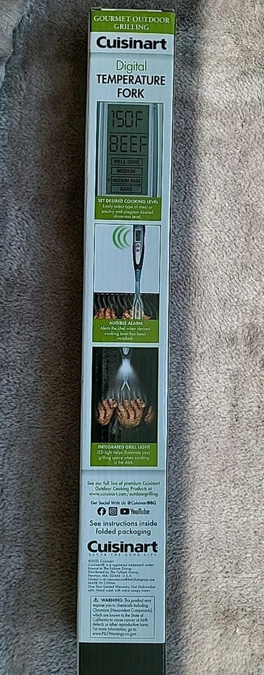Cuisinart Digital Temperature Fork for Grilling New In Box Alarm & Light CTF-615 - Image 3 of 4