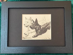 Scotty Westie Terrier MATTED | FRAMED | READY TO GIFT - 1936 Vintage Dog Print