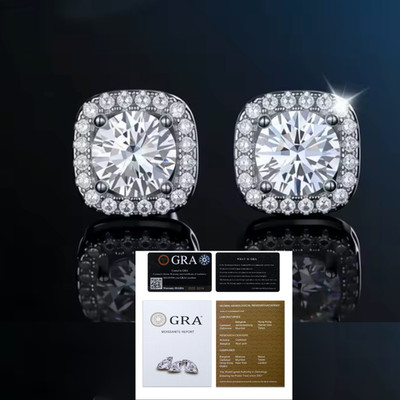 Diamant Ohrringe Moissanit VVS 1 Karat