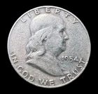 1954-D Franklin Half Dollar 50c Denver Mint 90% Silver US Coin Sharp Details Raw