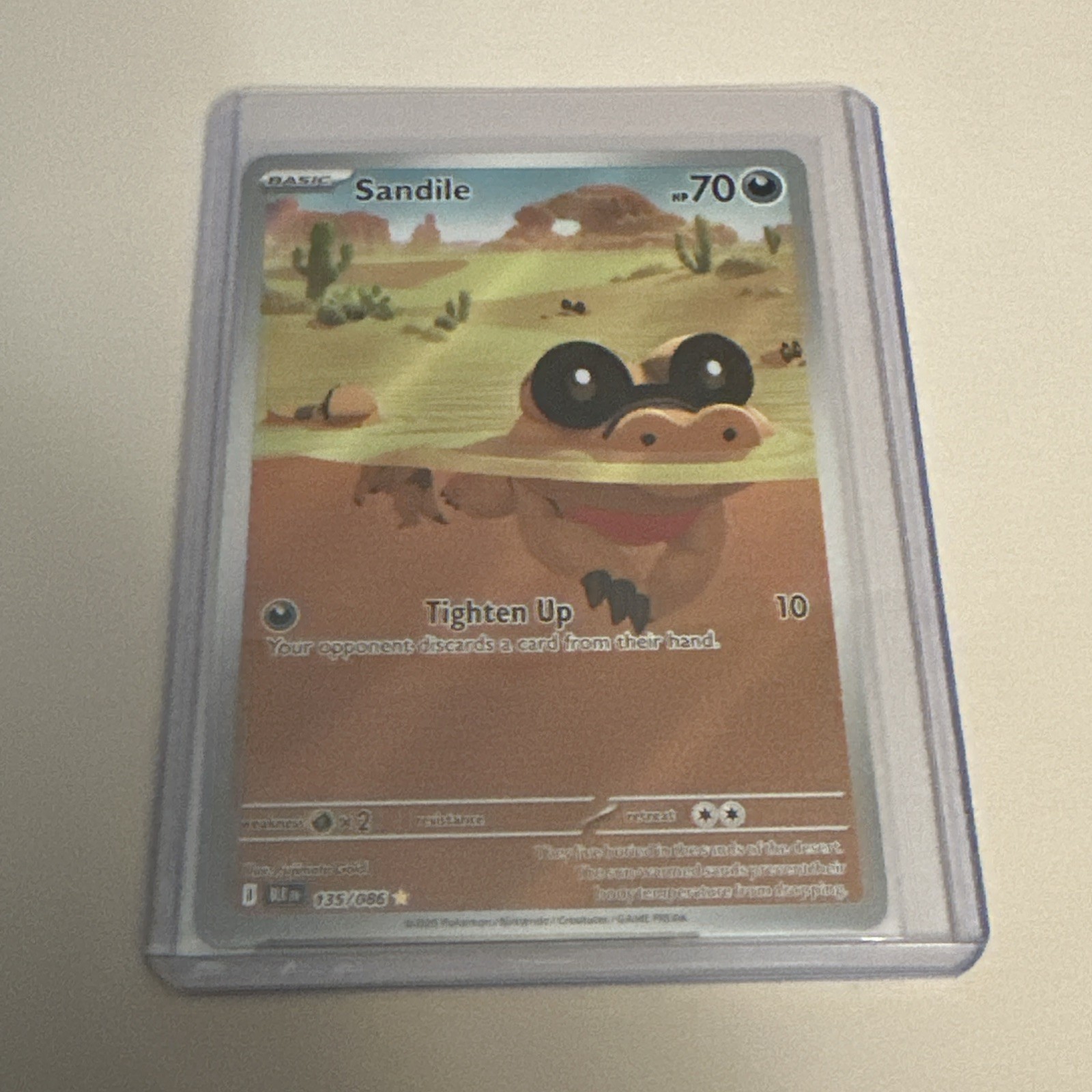 NM-Mint Sandile - 135/086 - Illustration Rare Pokemon Black Bolt