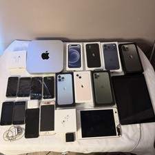 Apple products lot 28 items Iphones, Mini Mac, tablet, boxes, accessories more