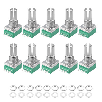 10pcs 100K Ohm Variable Resistors Single Rotary Carbon Film Potentiometer