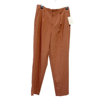 #ad A New Day Women#x27;s Rust High Rise Pleat Front Tapered Leg Pants Size 6 $6.24