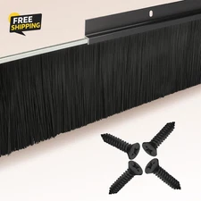 8-Pack Garage Door Brush Seal –  Black Bottom Sweep – Roll-Up Door Stripping,