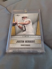 JUSTIN HERBERT 20/20 LEAF DRAFT ROOKIE CARD RS-06 NUMBERED 2/25 NEW. rookie card picture