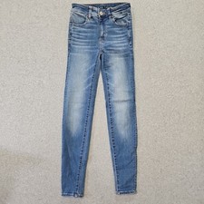 American Eagle Jeans Women's High-Rise Jegging Size 00 Reg Slim Stretch Med Wash