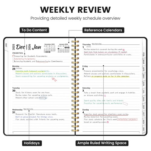 2026 Planner - Weekly and Monthly Planner, January 2026 to December 2026, Spiral - Picture 6 of 7