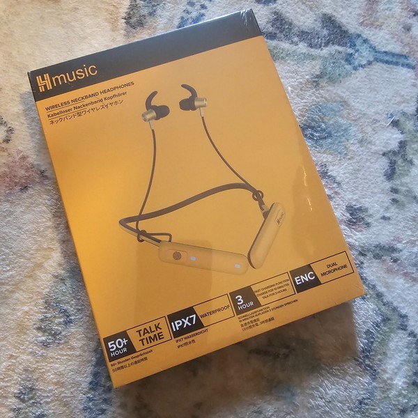 Alternate view of Hmusic H23pro Neckband Bluetooth Headphones, Ipx7 Waterproof, 30db Tri-flange