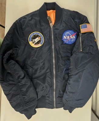 Alpha Industries MA-1 Reversible Bomber Jacket NASA 1000th Shuttle Mission M