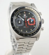 Vintage Tissot Pr-516 Chronograph Stainless Steel Watch 40528-1X w/ Box Cal 872