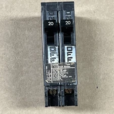 SIEMENS ITE Q2020 20 Amp Tandem 1 Pole Type QT Circuit Breaker 10K CHIPPED .8