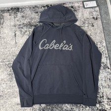 Cabela's Men's Pullover Hoodie Size Medium Navy Blue Cotton Blend
