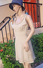 Tory Burch Sleeveless Sheath Beige Cotton/Spandex Dress Size 2