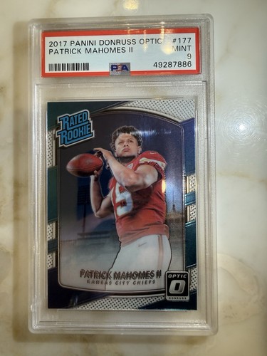 Panini 2017 Donruss Optic Patrick Mahomes II Rated Rookie #177 RC PSA 9 KC